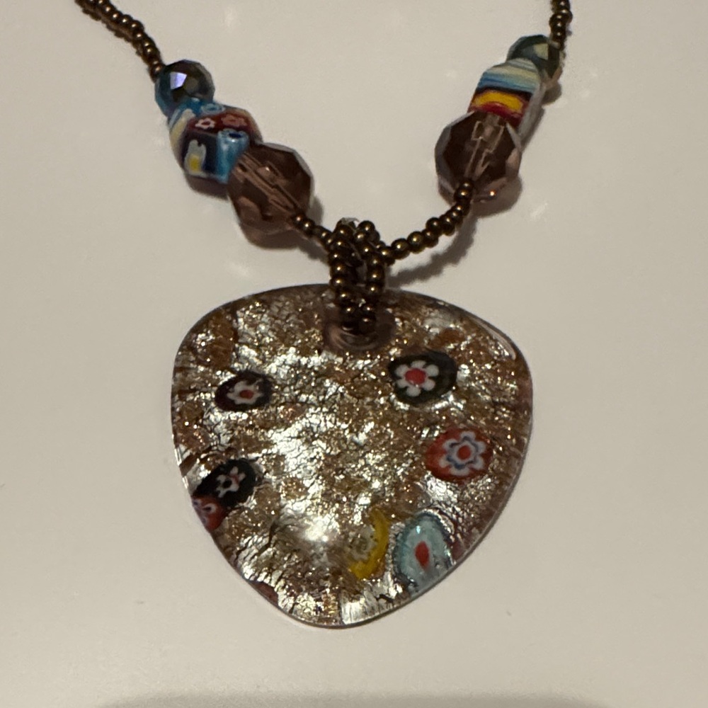 Elegant Gold and Multicolor Pendant Necklace